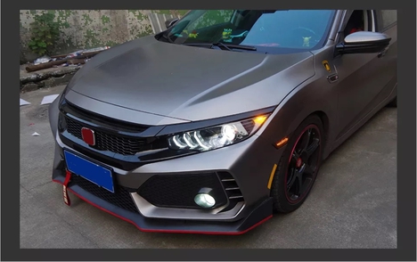 HONDA CIVIC FC5 2016-2021 IÇIN UYUMLU ANIMASYONLU MUSTANG DIZAYN LED FAR TAKIMI (TUNING)